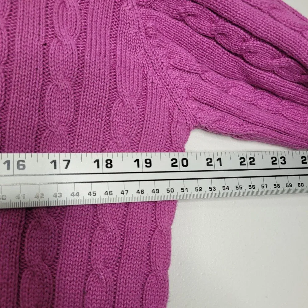 Vintage Lilly Pulitzer pink cable knit preppy girlie long sleeve sweater